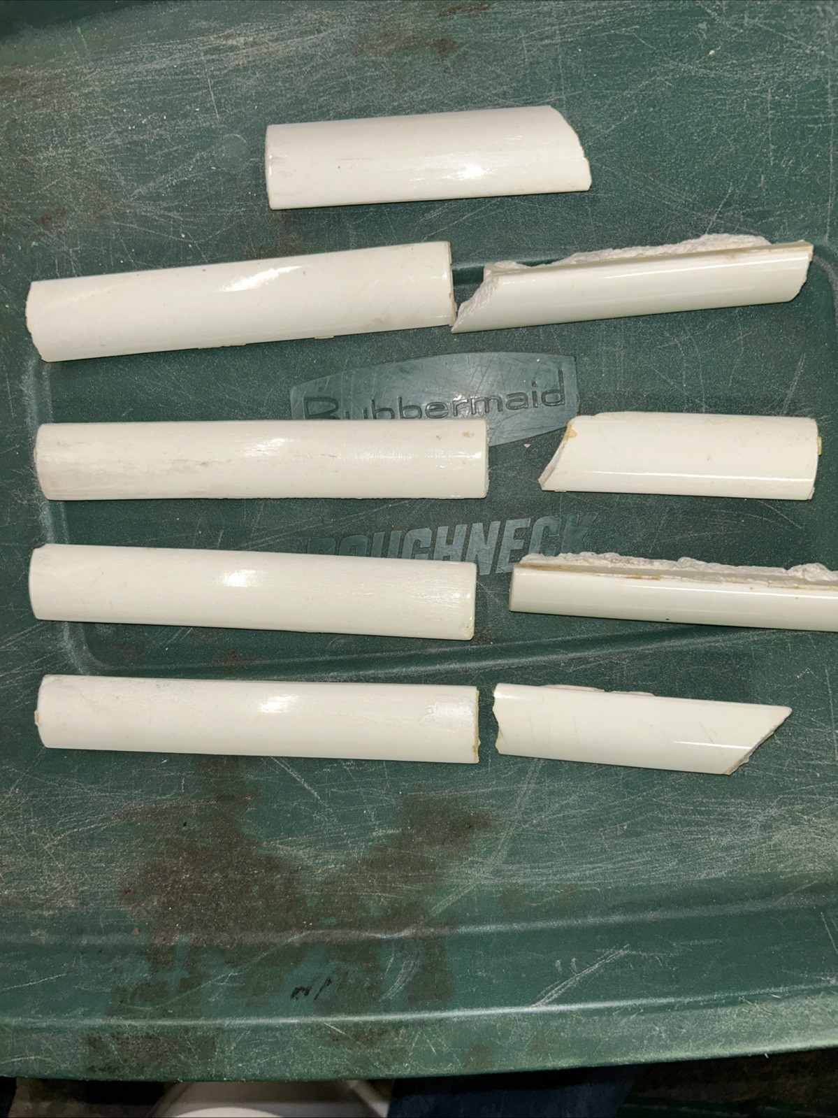 Vintage 1920s White Ceramic Quarter Round Tile 1” Trim – About 40”