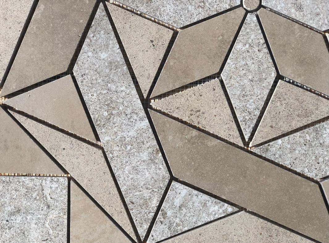 22 1/4″ x 22 1/4″ Porcelain Tile Medallion Accent Mosaic (A2)