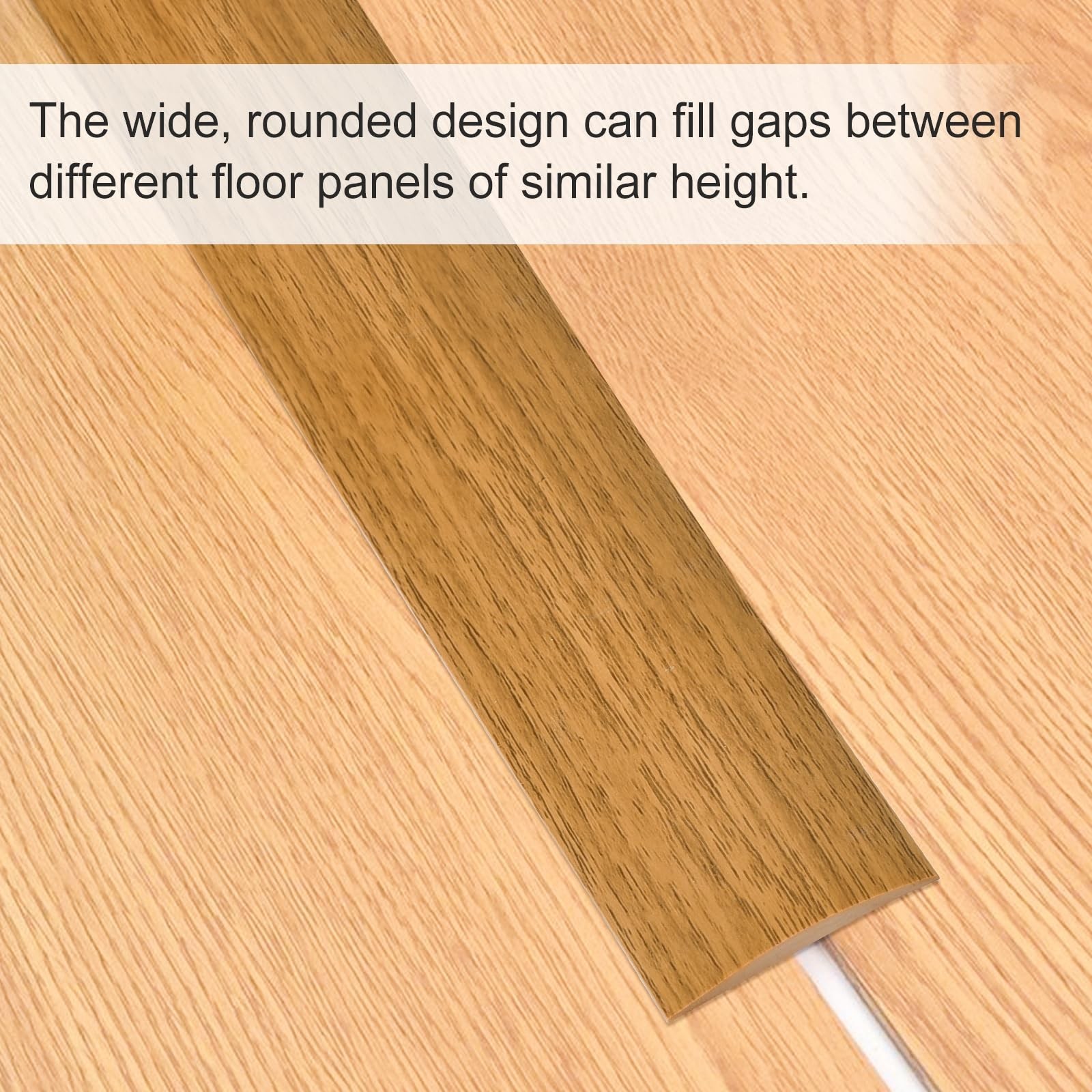 Vinyl Floor Transition Strip, Self Adhesive 3.28Ft, Light Brown Wood Grain