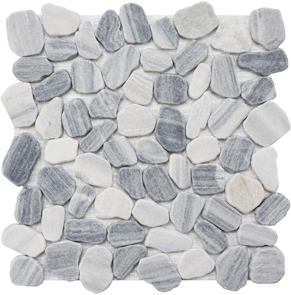Simple Tile – Marble Mosaic Tile “River Rock Collection” MM 9503 – Salt & Pepper