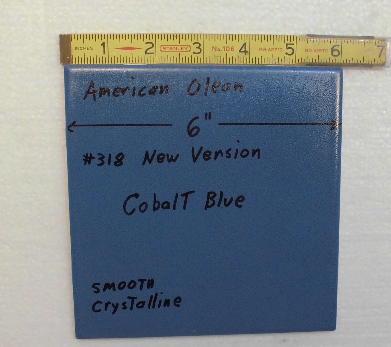 1 pc. Cobalt Blue #318: Crystalline Ceramic 6″ X 6″ Tile by American Olean, NEW