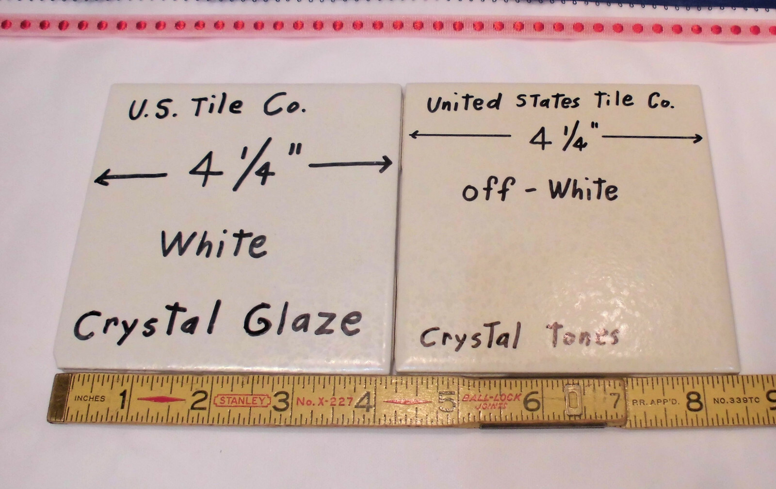 1 pc. *White* Ceramic Tile 4-1/4″ Crystal Glazed, Made in USA, New Old Stock