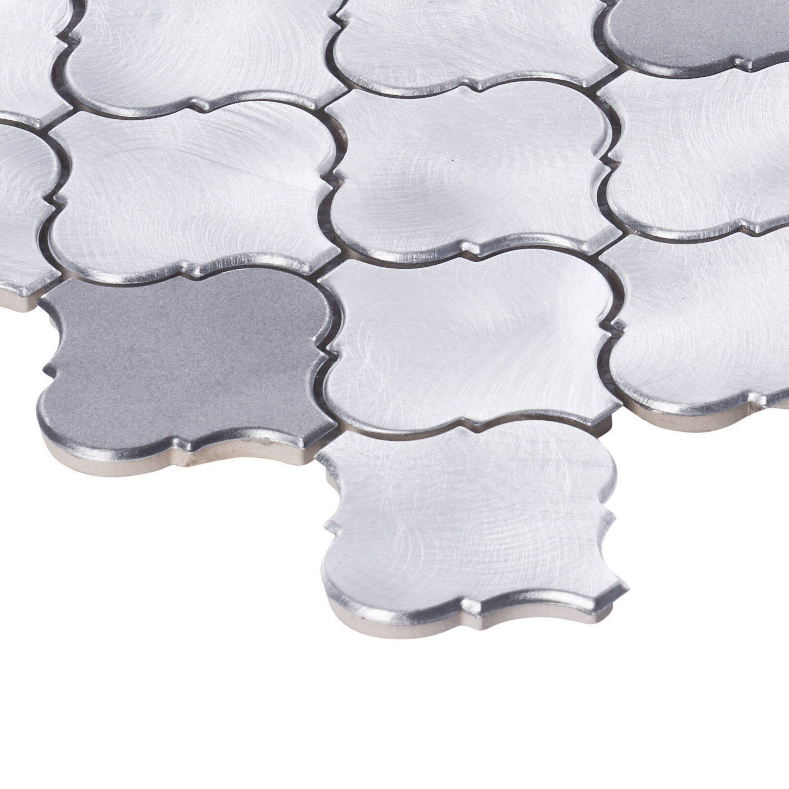 Arabesque Blended Gray Metallic Aluminum Mosaic Tile Kitchen Wall Backsplash