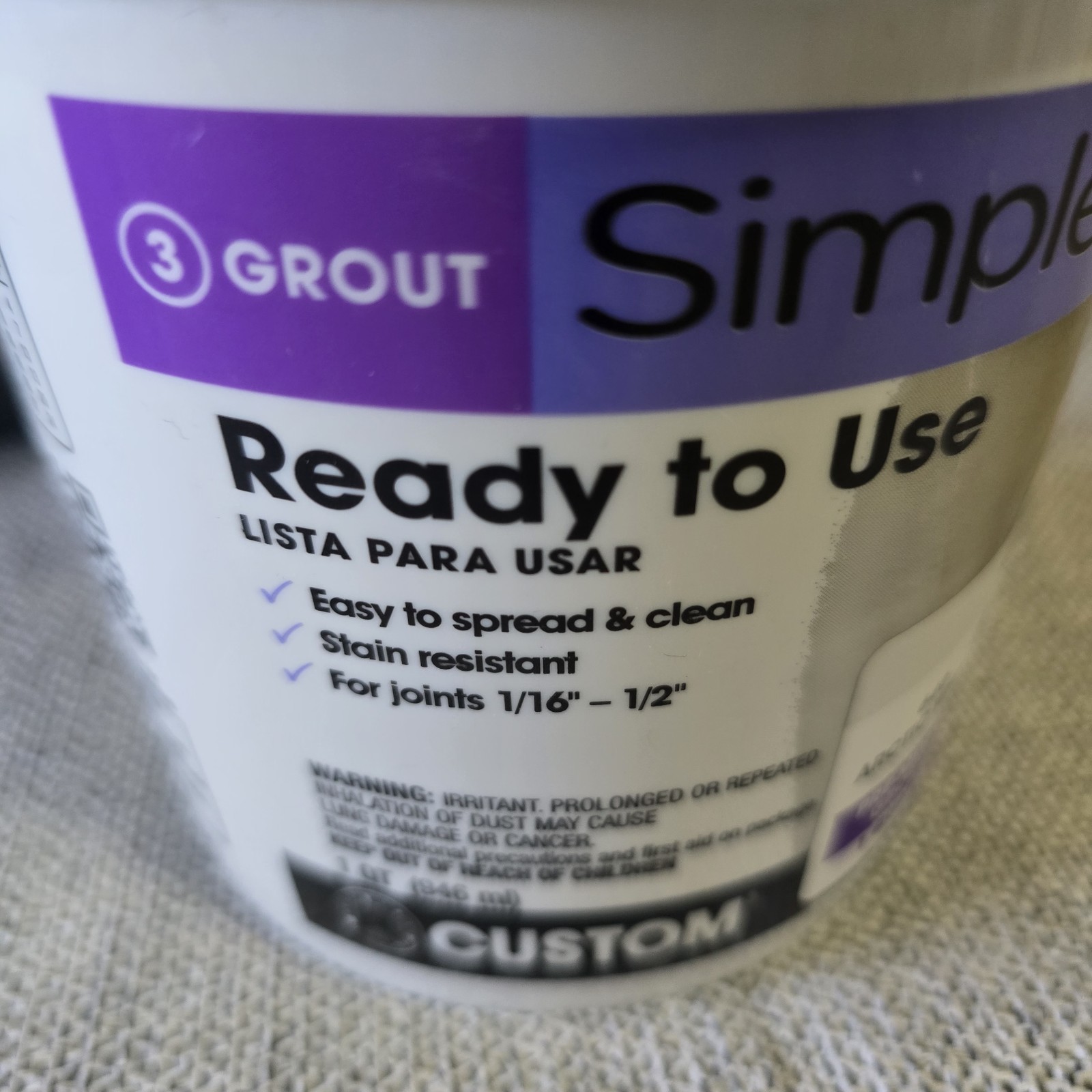 Simple Grout Ready To Use – Pre Mixed (1 Quart) Artic White