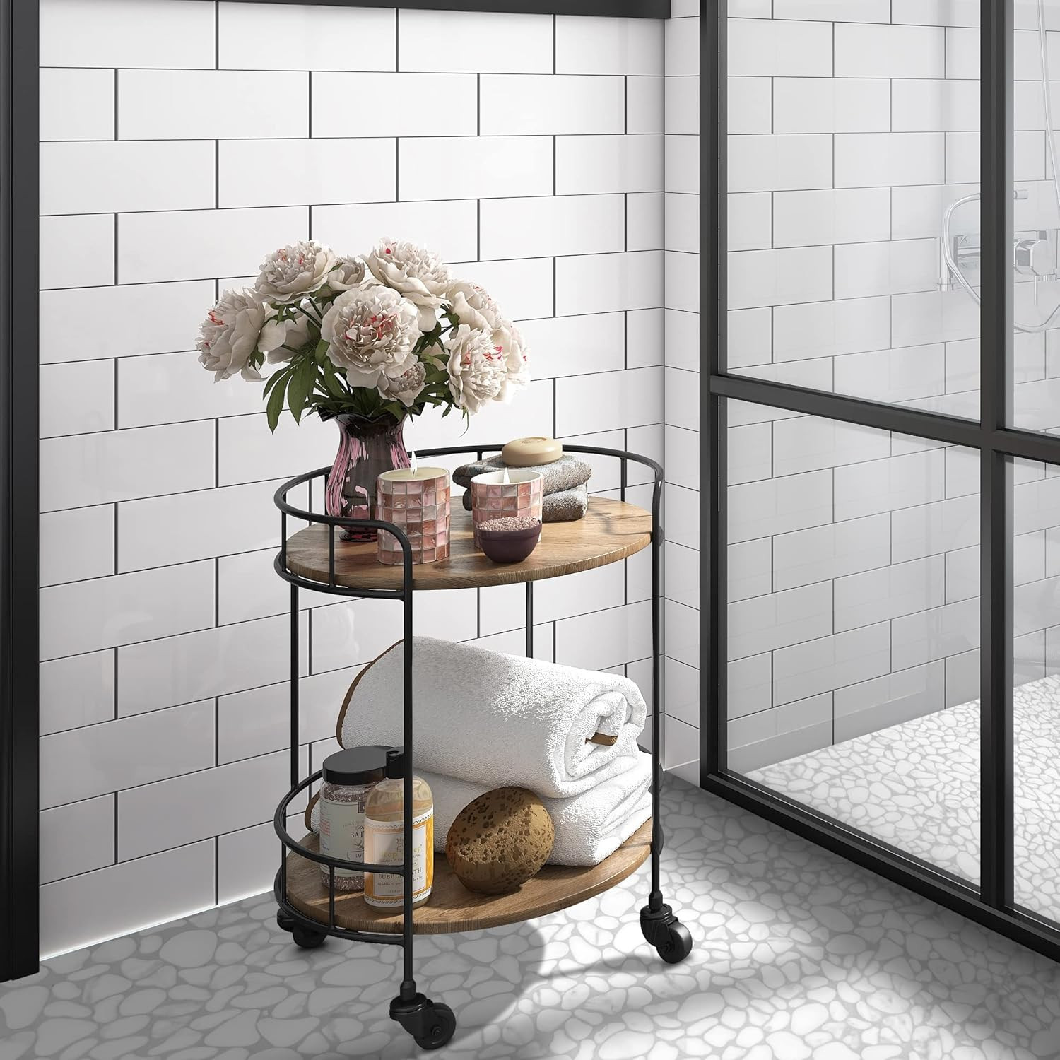 Carrara White Pebble Tile for Shower & Backsplash – 10 Sheets, 7.9 Sq. Ft.