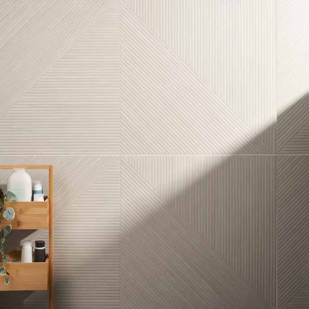 Luxury Ribbed Ash 23.62 In. X 47.24 In. Matte Porcelain Wall Tile (15.49 Sq. Ft.