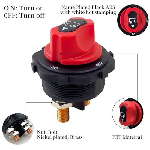 Battery Disconnect Switch 12V-32V Battery Master Cut Shut Off Isolator Switch