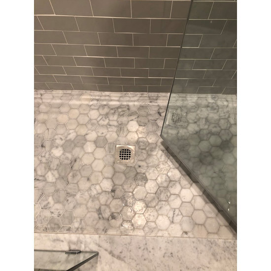 C33XH Carrara Marble Hexagon Mosaic Tile Venato Carrera White 3 inch Honed