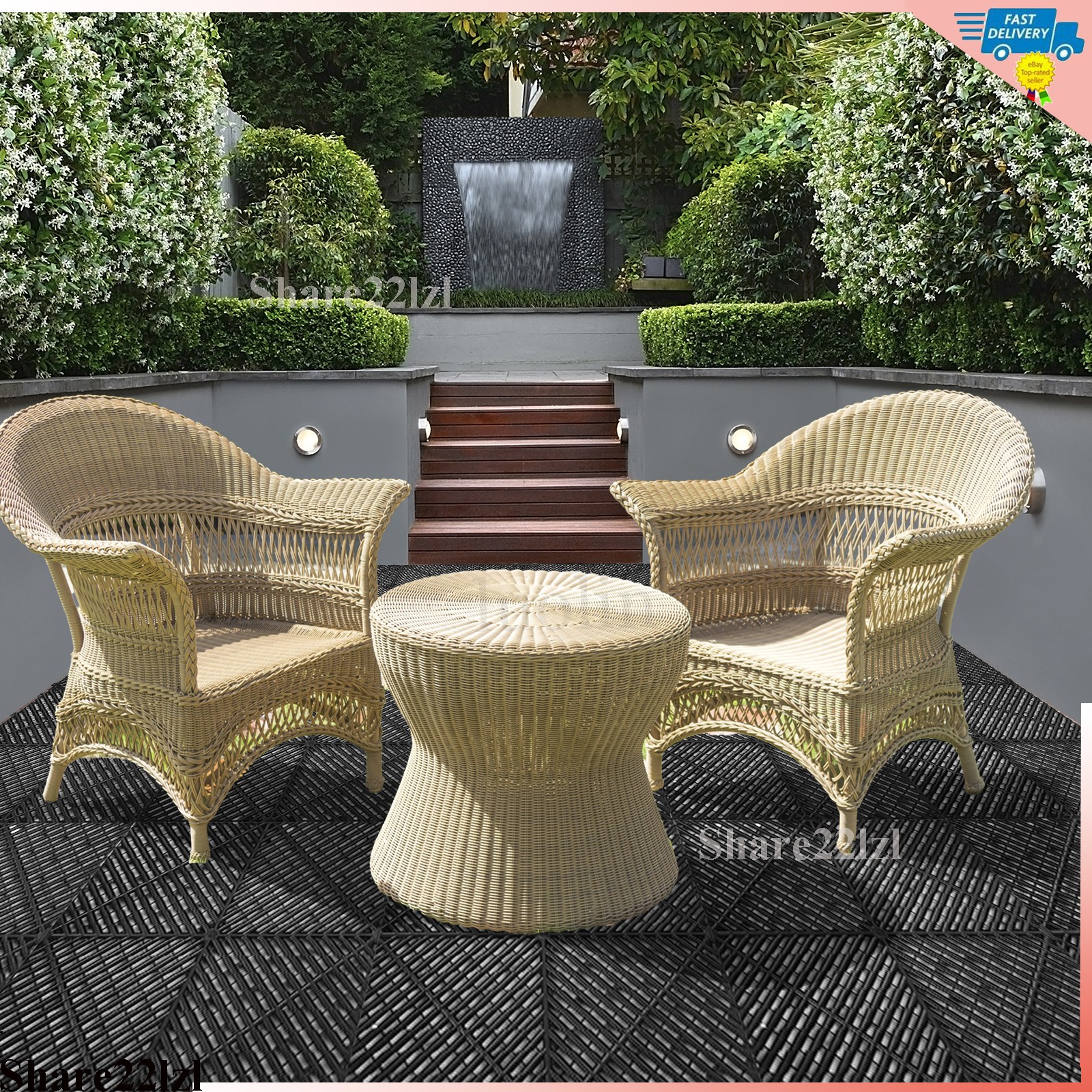 Garage Floor Tiles Interlocking Flooring Tiles 15.75×15.75”/ 40 x 40 cm 25Packs