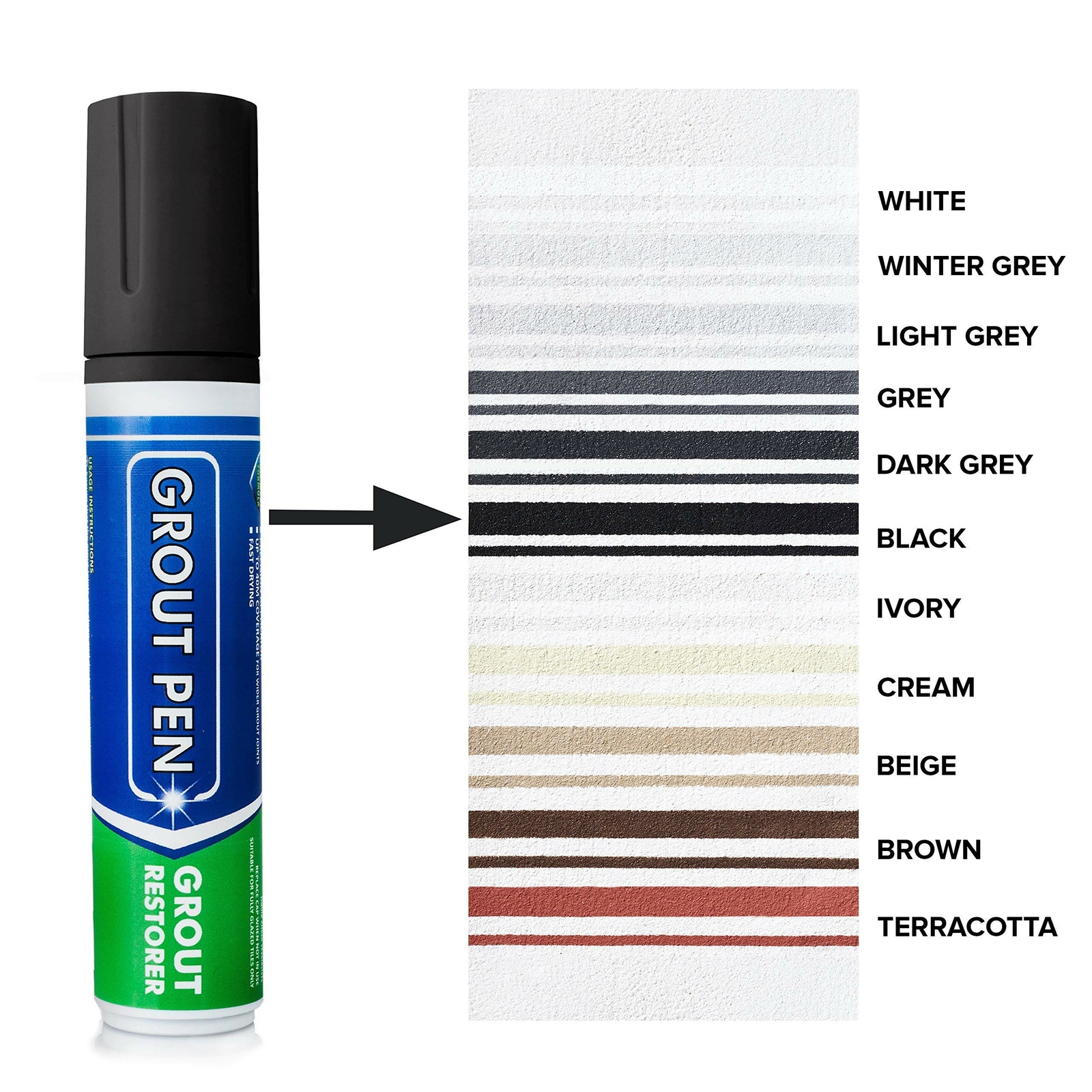 Grout Pen Black Tile Paint Marker: Waterproof Tile Grout Colorant Pen – Wide Tip