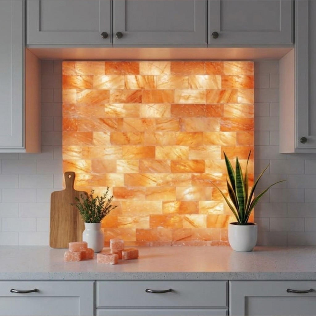 Himalayan Salt Wall Panel 2×4 ft DIY Kit with Salt Bricks & Glue for Spa Sauna