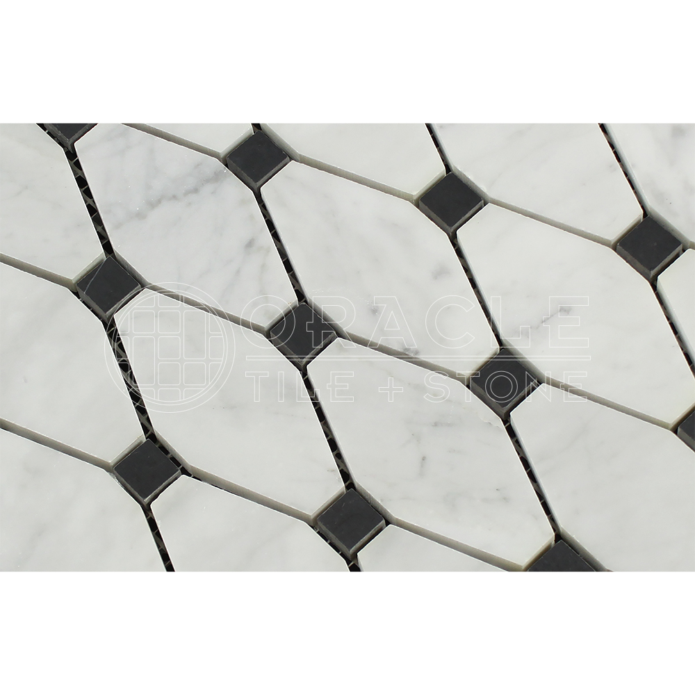 Carrara White Italian (Bianco Carrara) Marble Octave Mosaic Tile