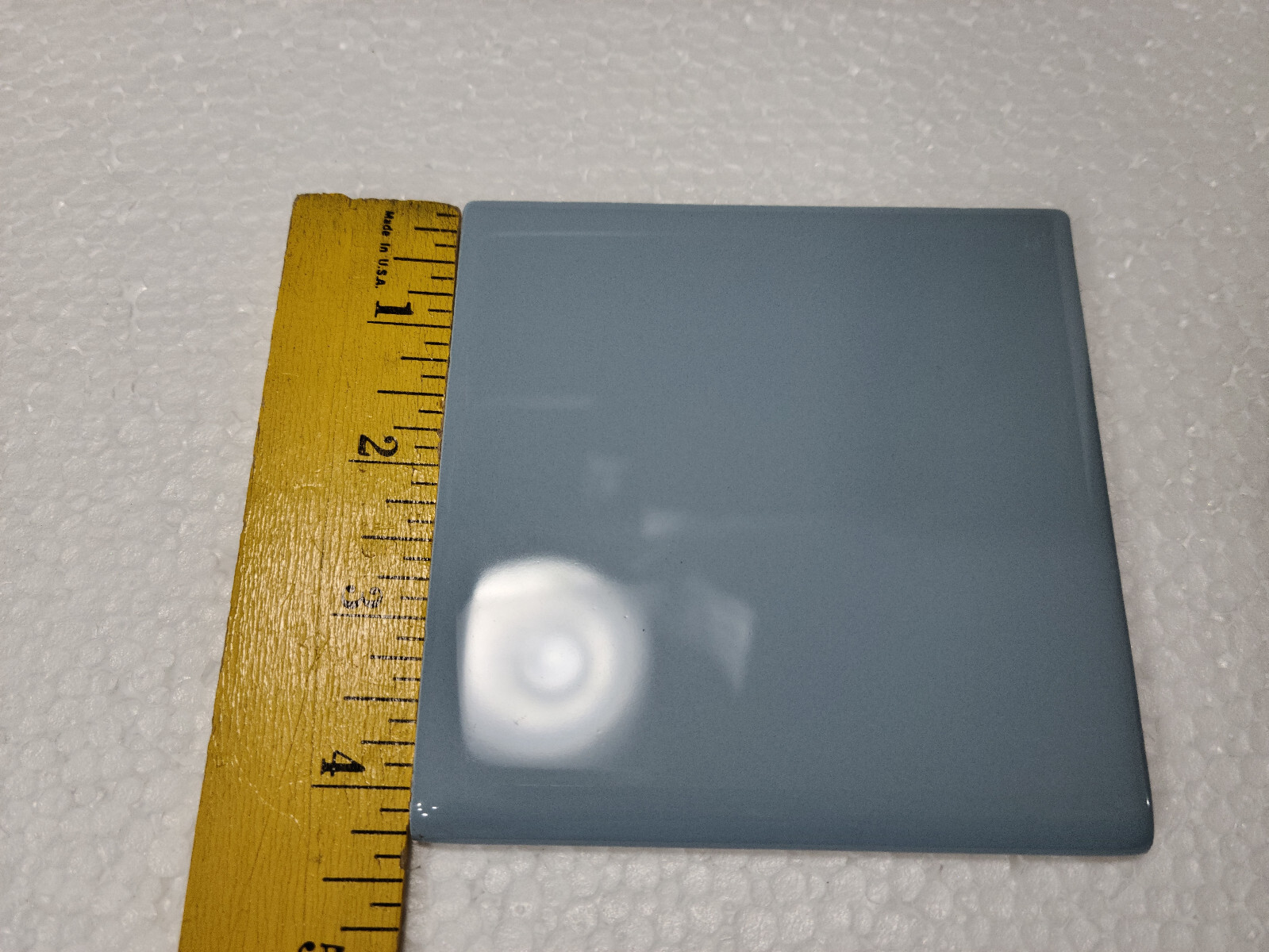 Blue Ceramic Tile 4.25 inch Bullnose Trim Edge Vintage Subway Square Color 0169