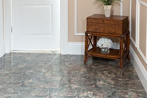 Vinyl Floor Tiles 20 Tiles 12 X 12 Dark Slate Marble Pattern Peel And Stick …