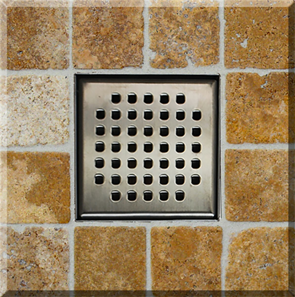 SereneDrains Square Shower Drain complete ABS kit Stainless Steel Square Design