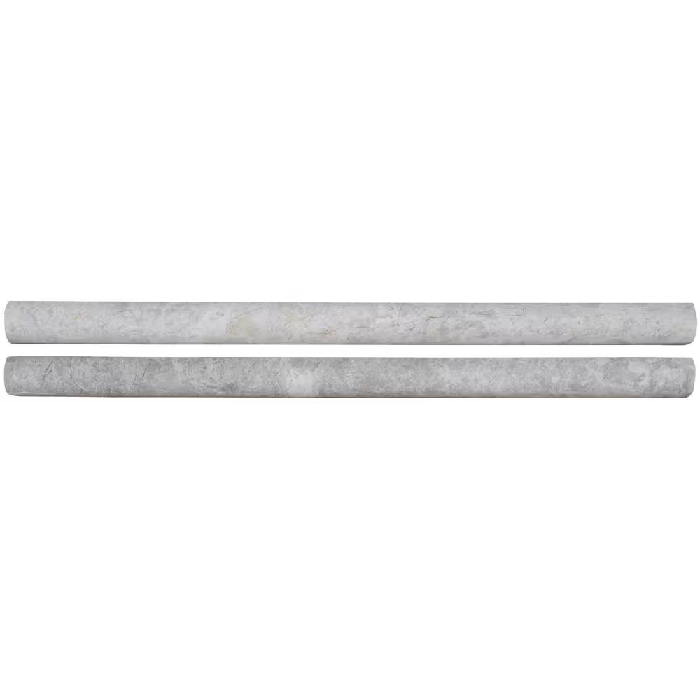 Fantasy Gray Pencil Molding 0.75 In. X 12 In. Polished Marble Wall Tile 1 Lin. F