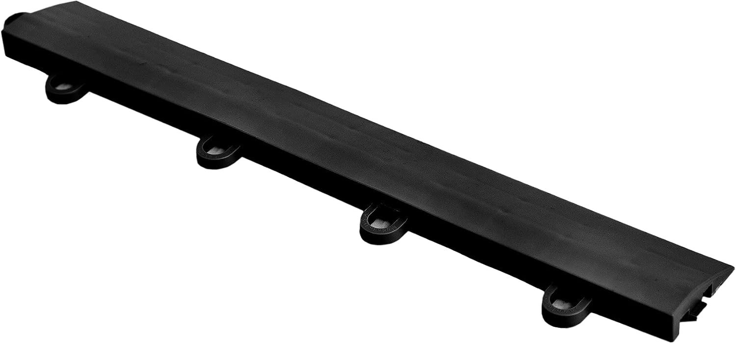 Smooth Ramped Edge Pieces for Nitro Interlocking Garage Floor Tiles – Black