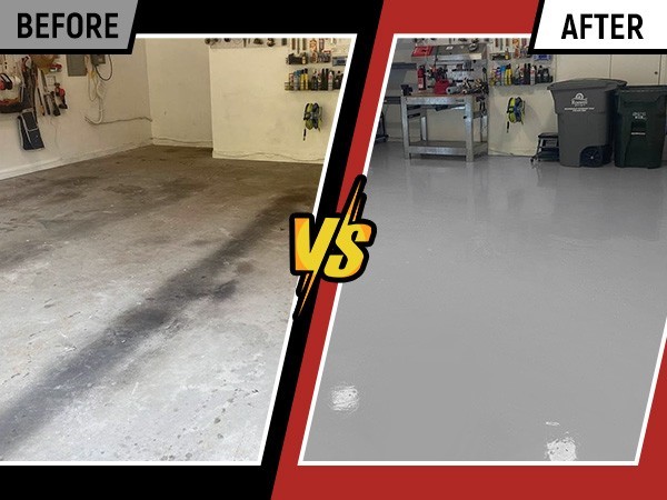 Epoxy Floor Paint Kit – Acrylic Concrete Coating for Garage Living Room 1 Gallon