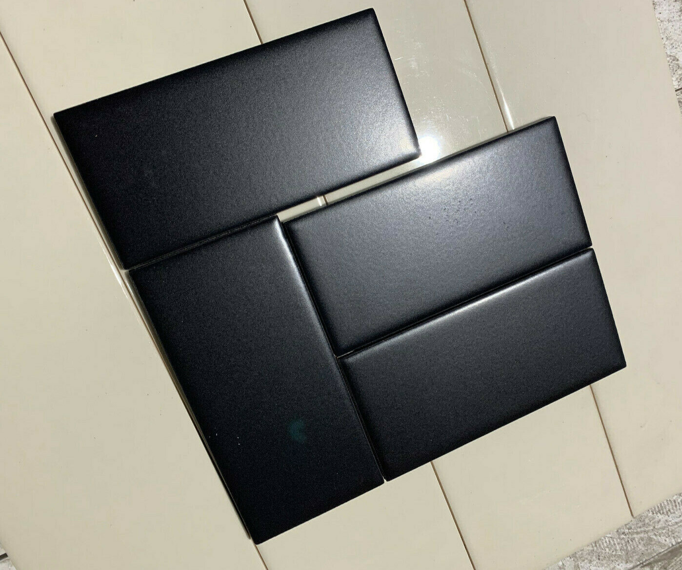 7 Tiles Black Daltile 3×6 Subway QH45361P Lot Of 7 Daltile Natural Hues