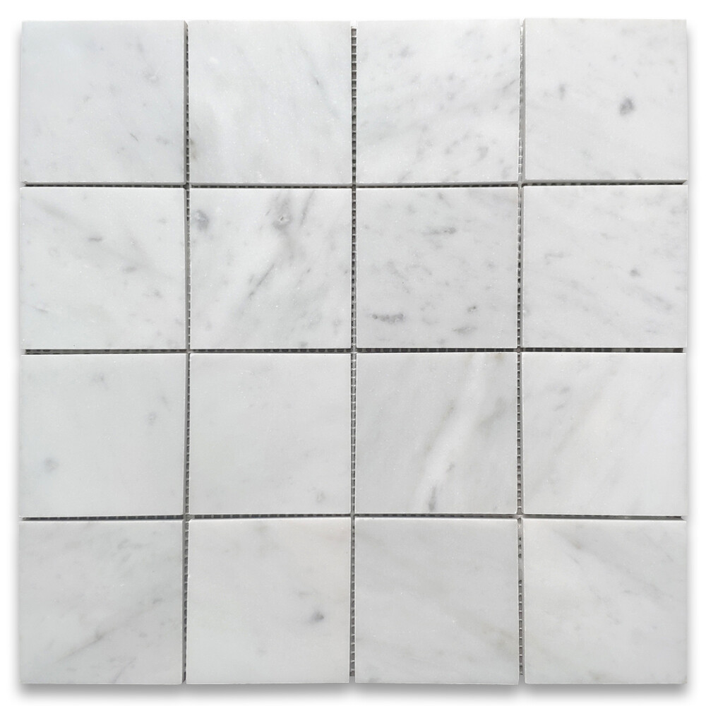 C27XH Carrara White Marble 3×3 Square Mosaic Tile Honed Wall Floor Venato