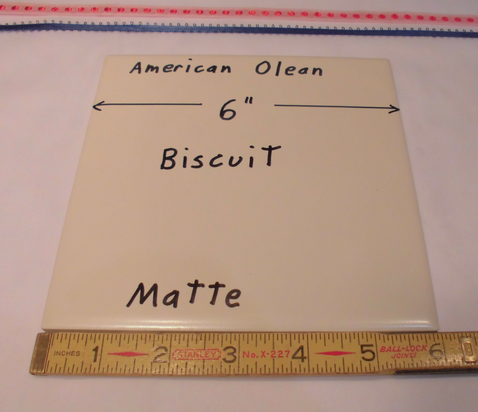 1 pc. 6″ X 6″ Ceramic Tile *Matte Biscuit* by American Olean “New Stock”