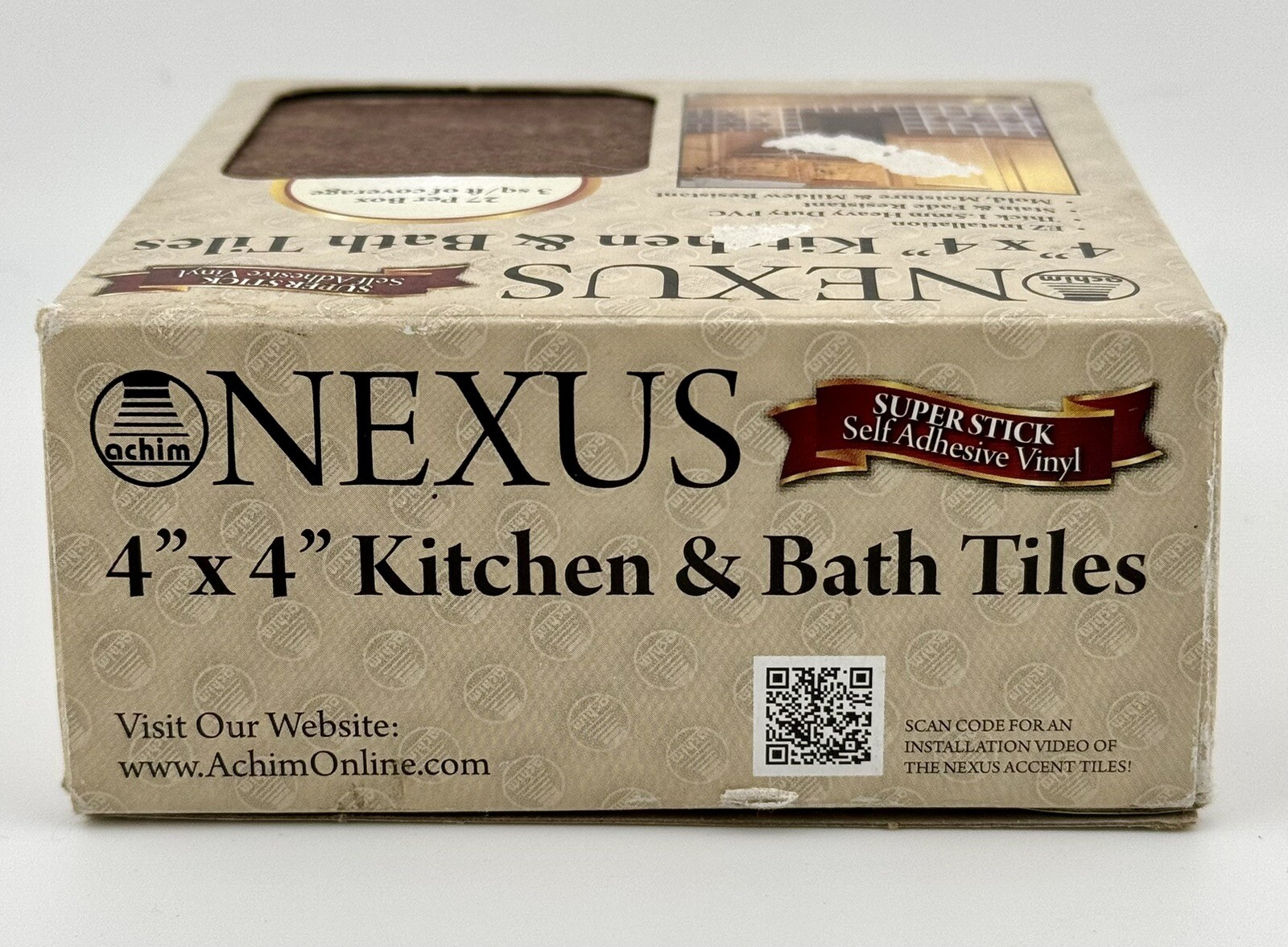 Achim Nexus Peel and Stick Terra 4″x4″ Vinyl Wall Tiles 3 Square Feet New
