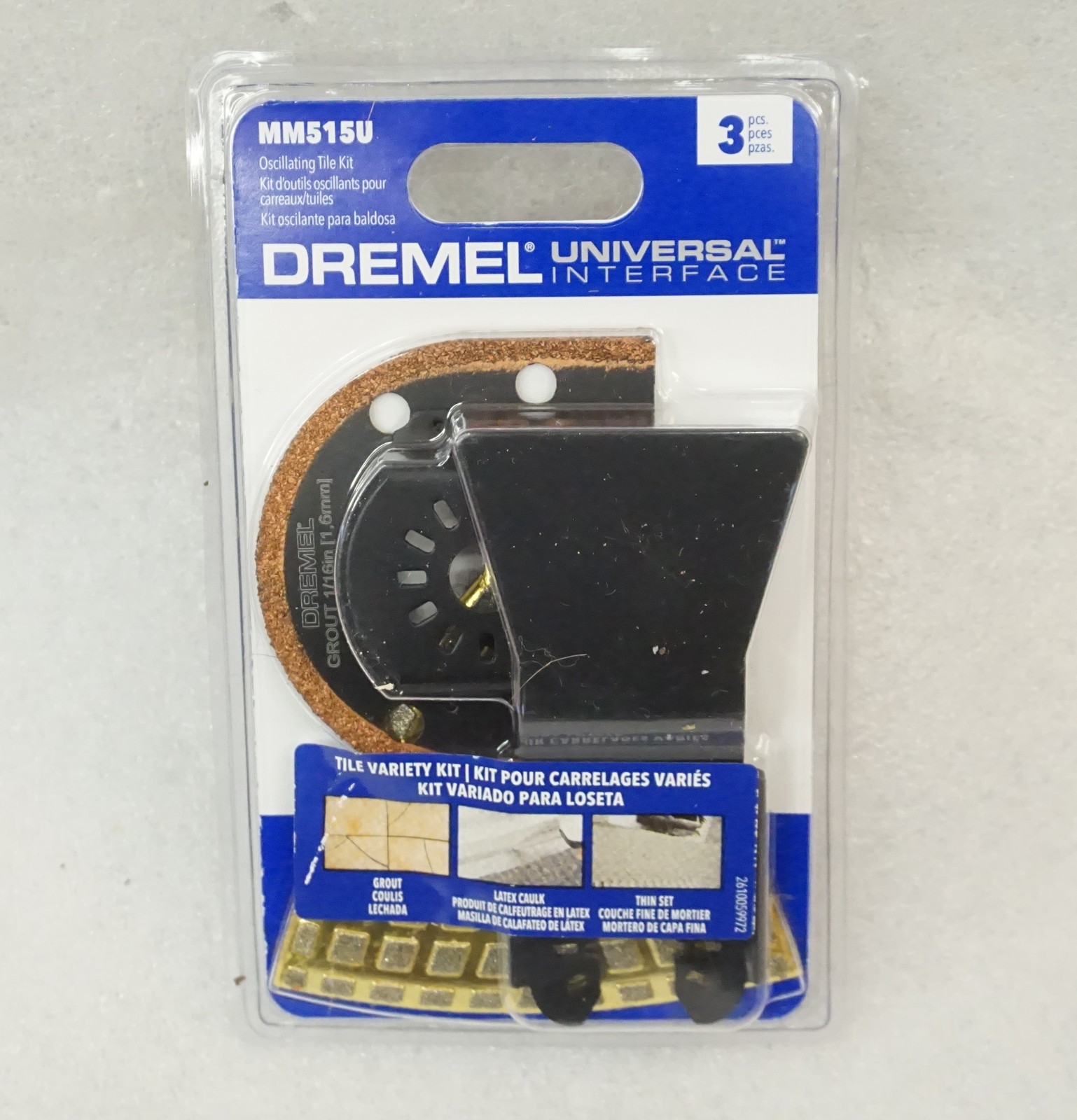 Dremel MM515U Oscillating Tile Kit 3-Piece Universal Interface Multi-Tool Blades