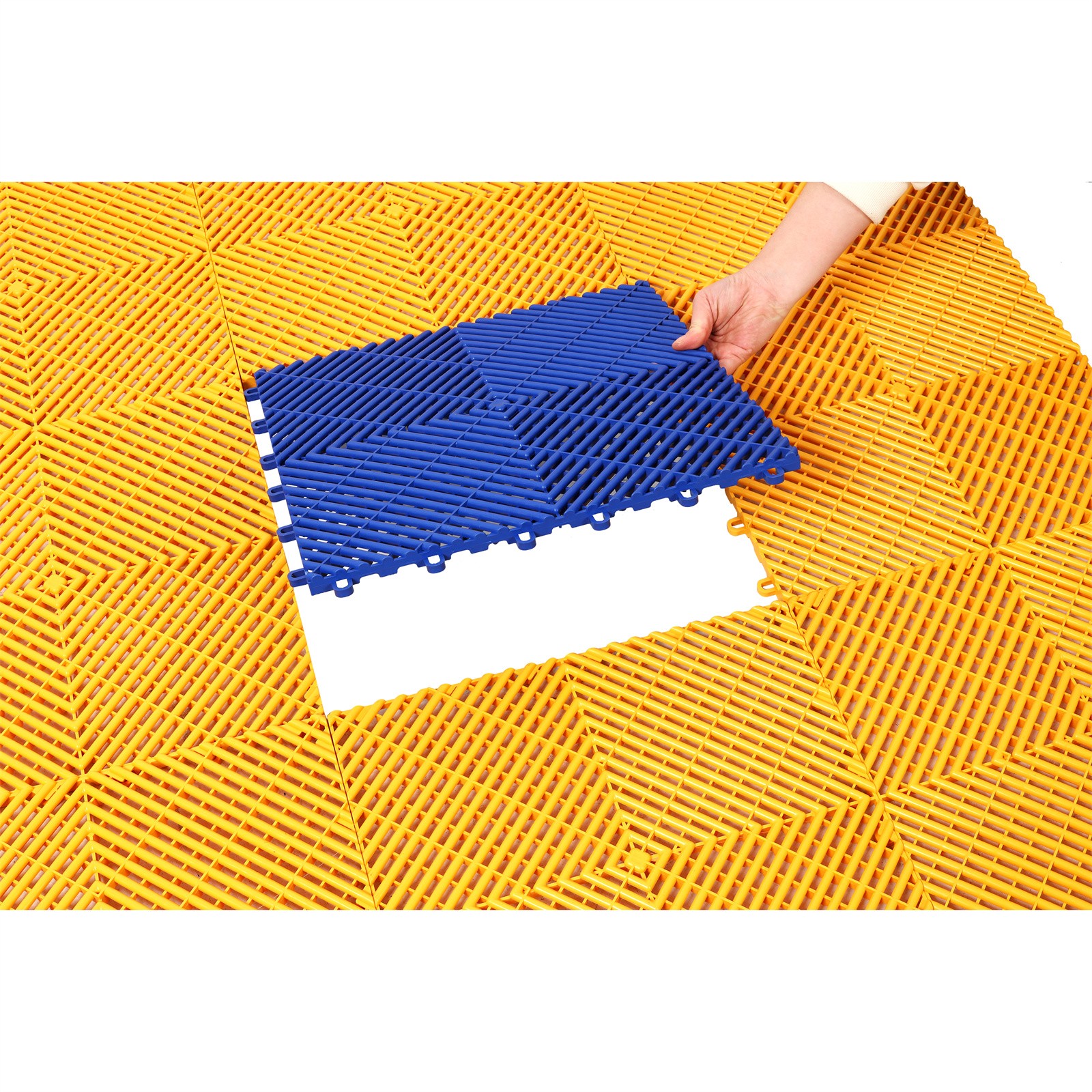 25pcs 15.6×15.6″ Plastic Interlocking Modular Garage Flooring Tile Drainage Tile