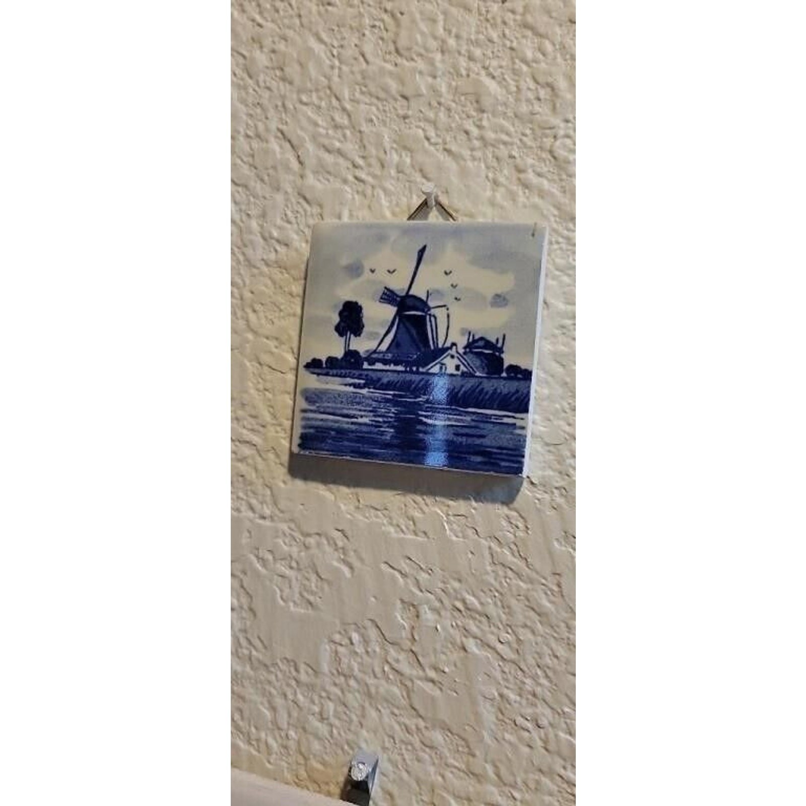 Delft Nautical Sailboat Windmill Holland Germany Set of 4 Ceramic Tiles Dishes