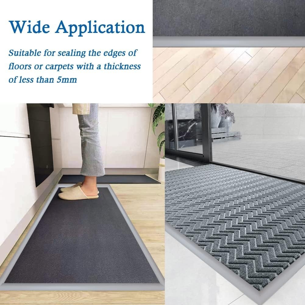 Flexible PVC Transition Strip – Self-Adhesive and Cuttable, 3.3Ft, Under 5mm