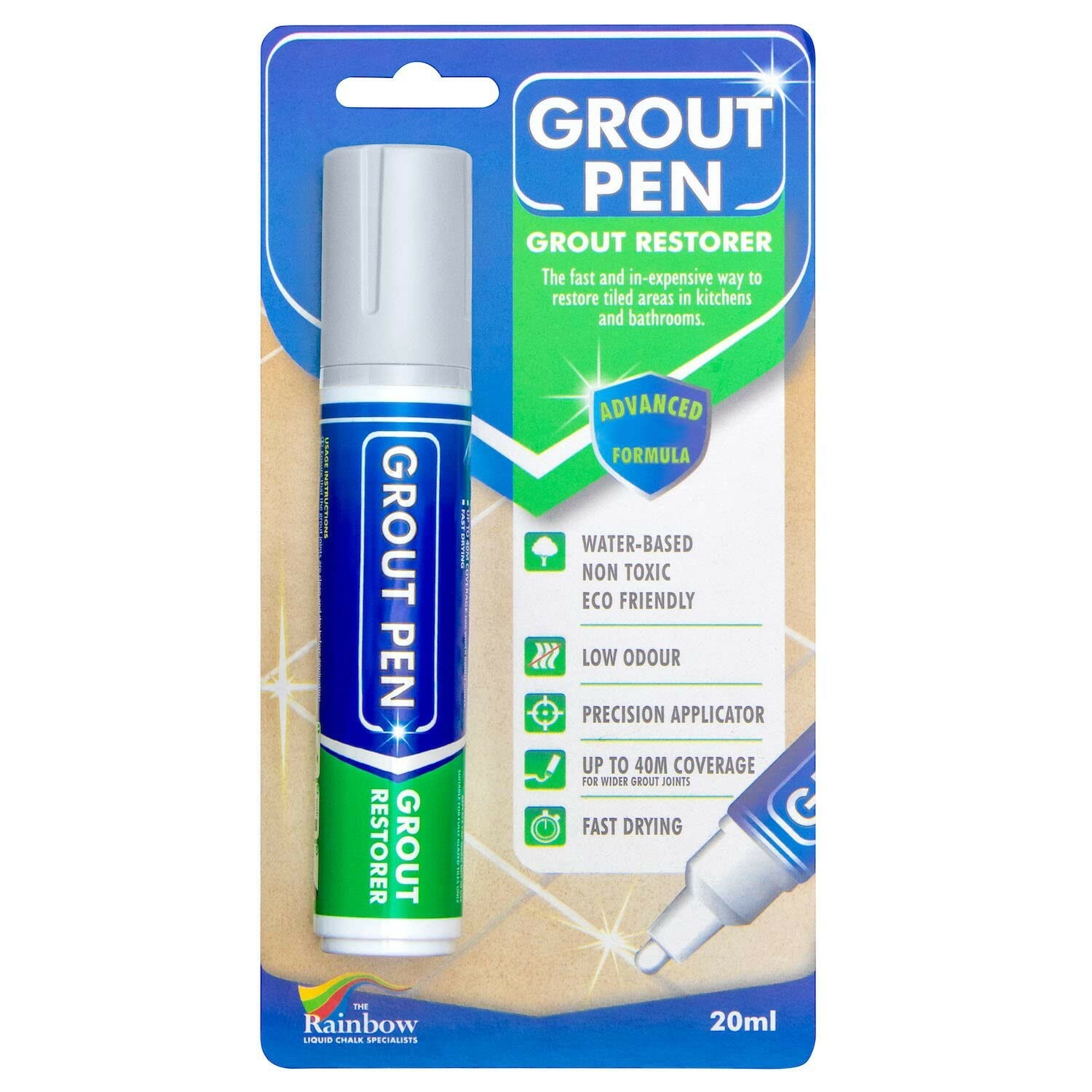 Grout Pen Tile Paint Marker Winter Grey: Tile Grout Colorant Pen – Wide Tip