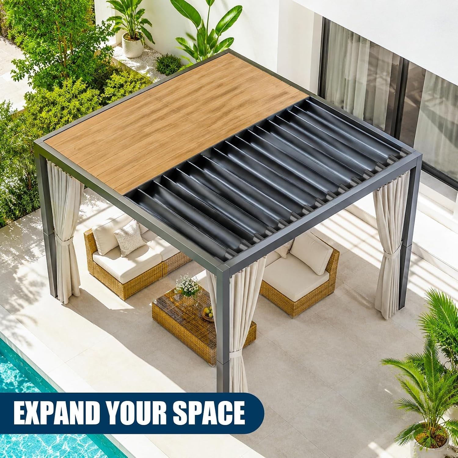 8PCS 16FT Black Under Deck Drainage System HDPE Waterproof Deck Trough Roll USA.