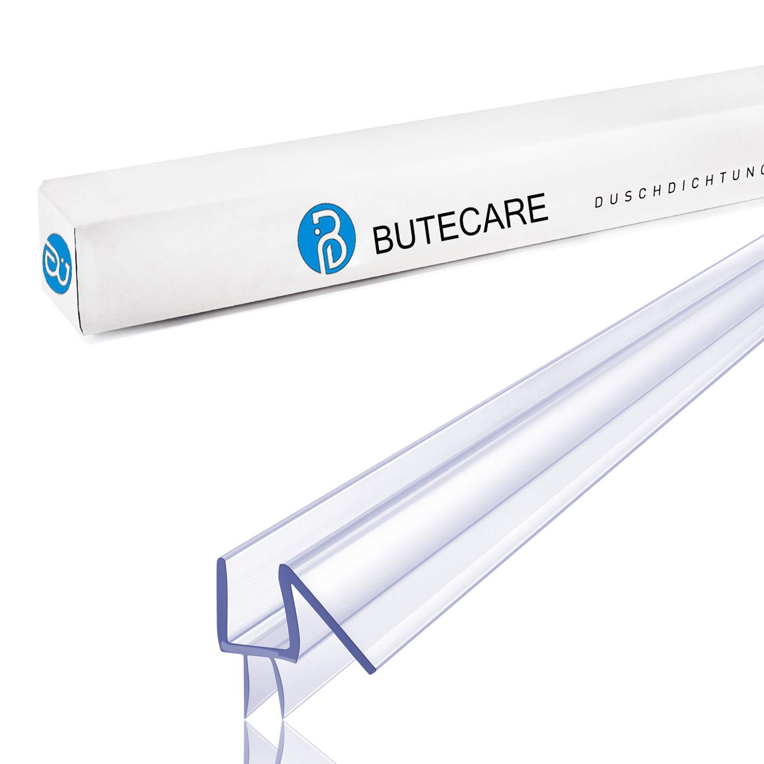 2-Pack Butecare Frameless Shower Door Bottom Seal sweep -3/8”, Clear