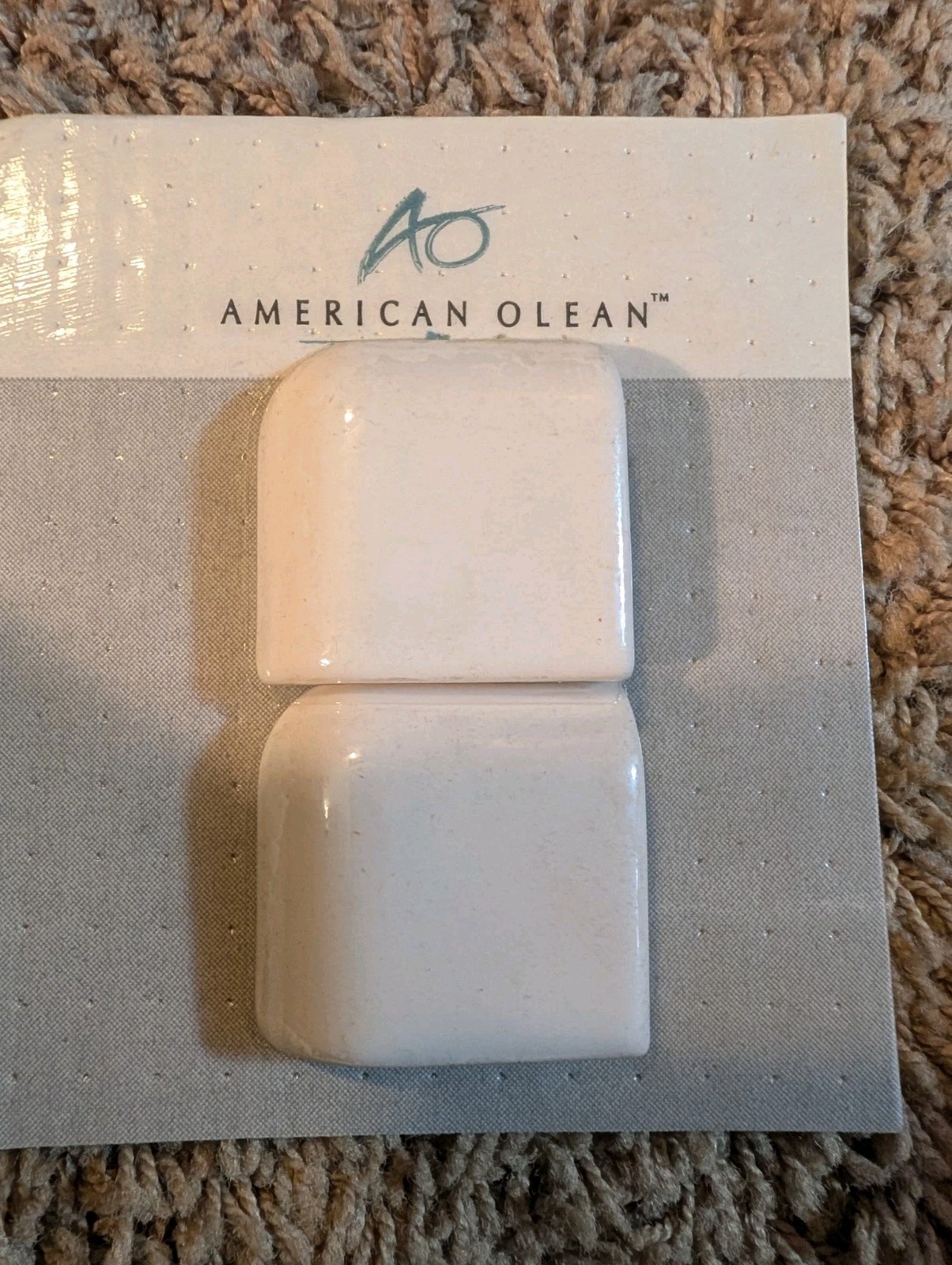 30 Pieces American Olean 2 X 2 Bullnose Tile Glazed Gloss White Sn4269 SL10