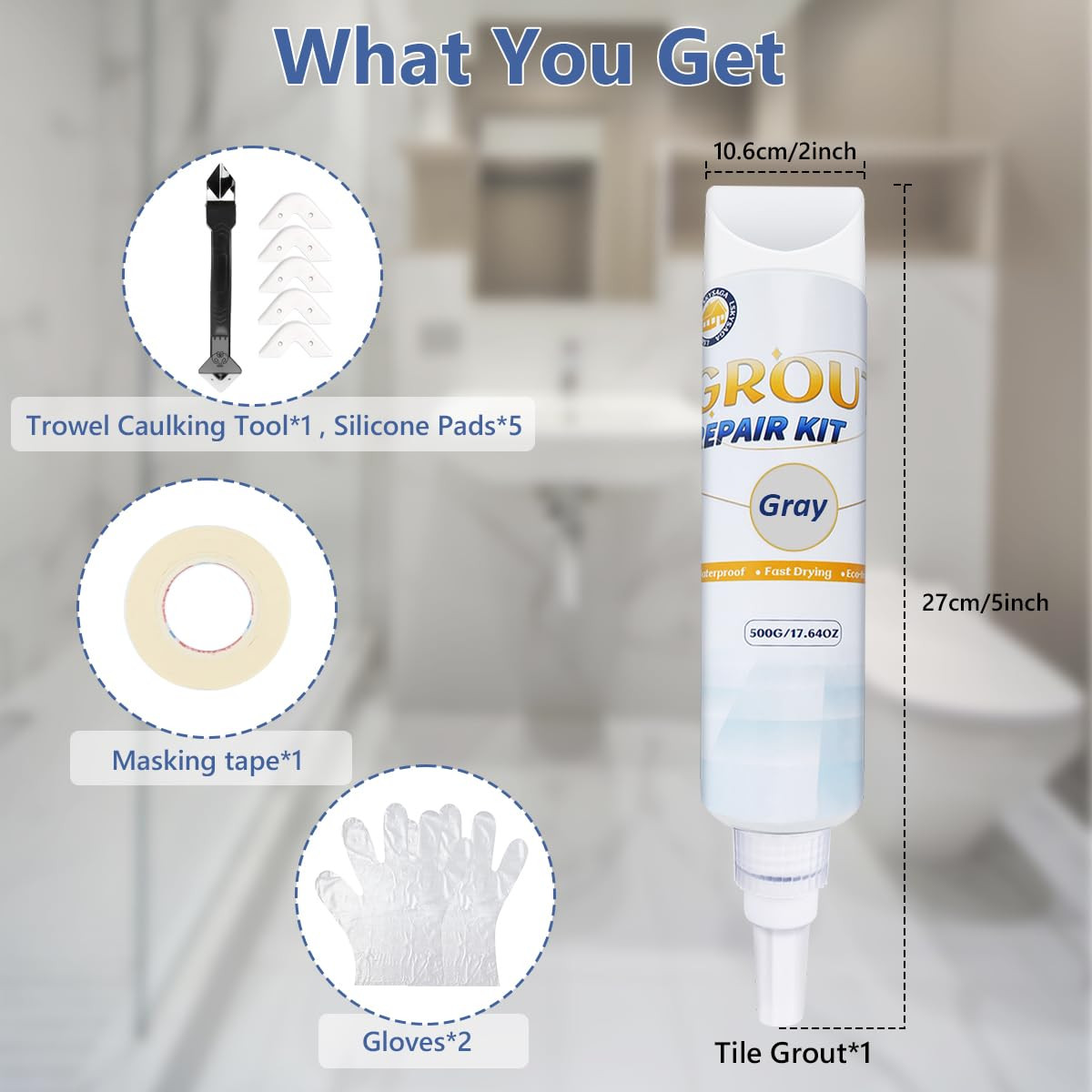 Tile Grout Repair Kit – Grout Filler, Grout Repair Paste with Silicone Trowel…