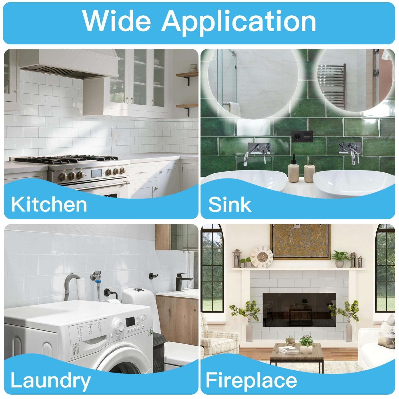 Art3d Peel and Stick Backsplash Subway Tiles, (14”x12” Thicker Version)