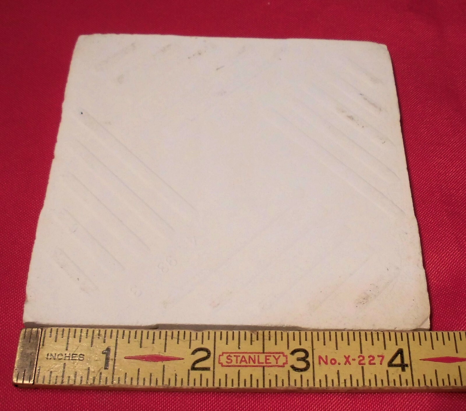 1 pc. Gloss Bone: 4-1/4″ Ceramic Tile New Stock: Bumpy-Ripple Textured Surface