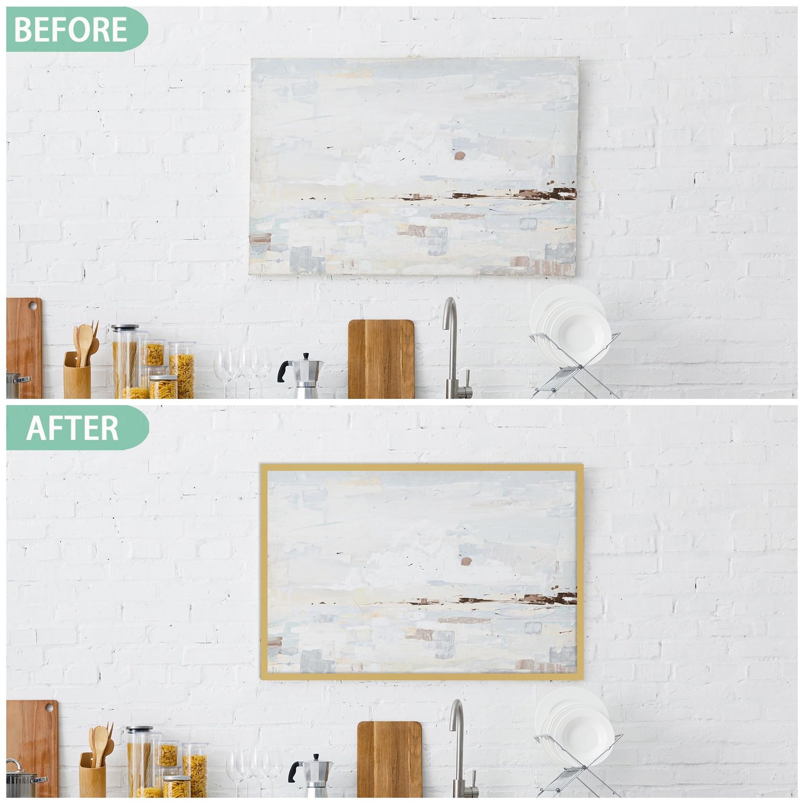 196.8″ x 1.5″ Matte Gold Molding & Wall Trim, Flexible Peel and Stick Decorat…