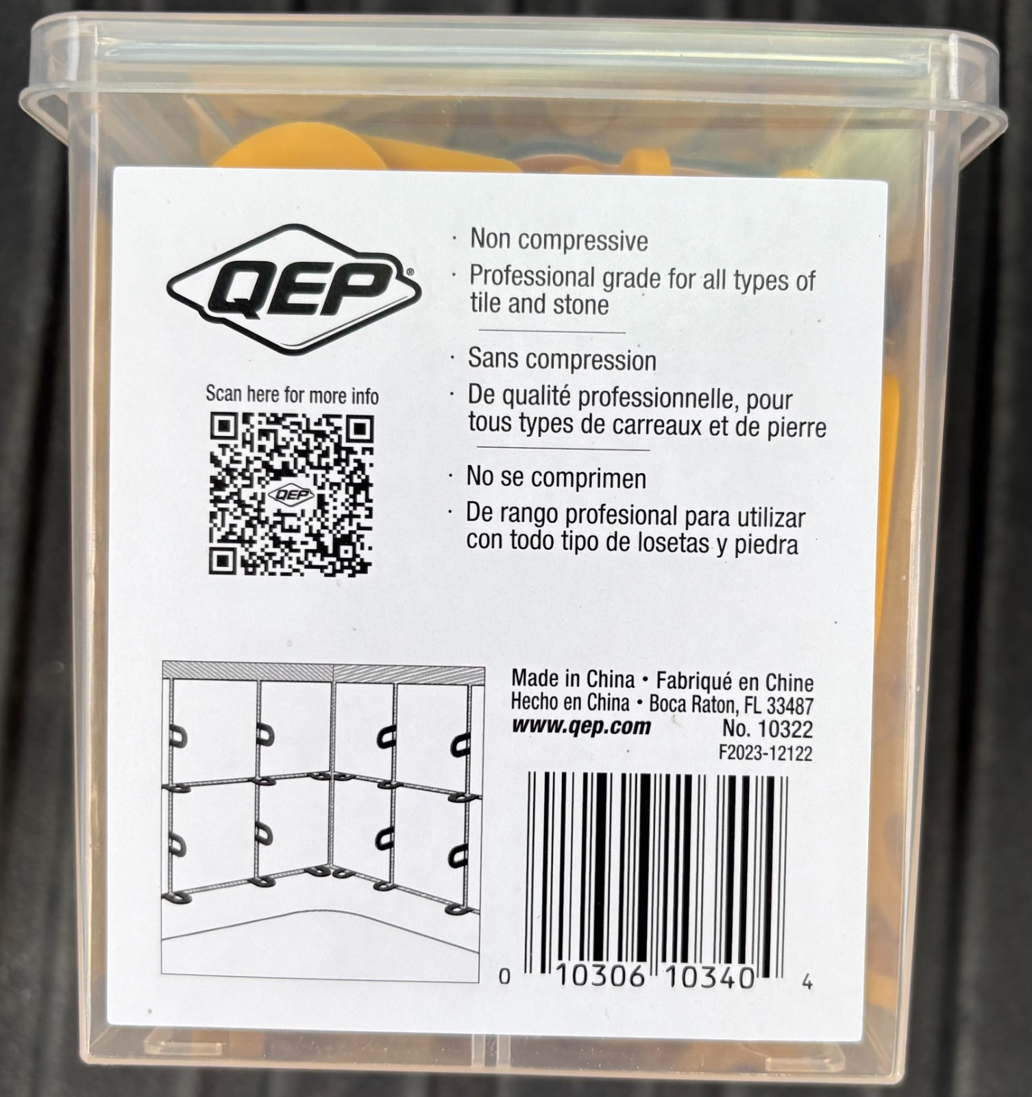 LOT of 4 – (100-Pk) QEP Horseshoe Shim Tile Spacers Yellow 3/16″ 10322 NEW