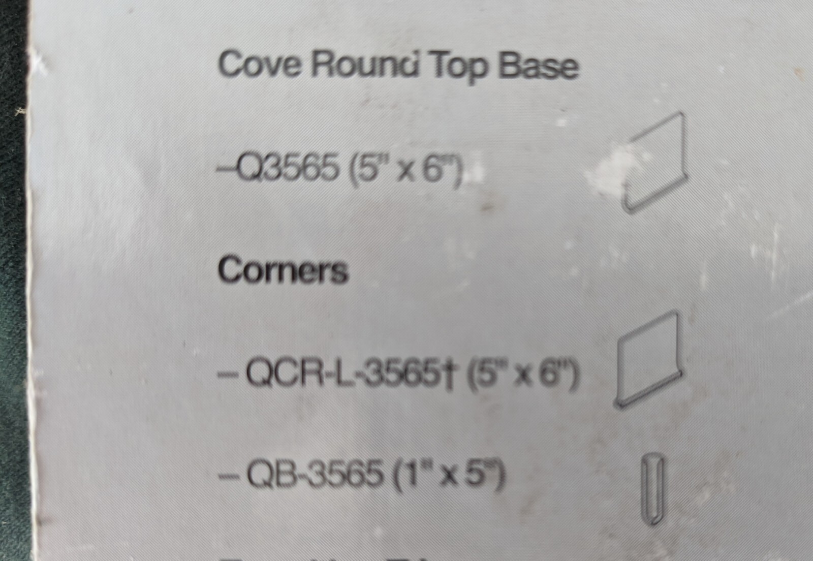 2 pcs American Olean Q01 Dal Q40 Cove Base Incorner Tile QB3565 1″ X 5″ USA