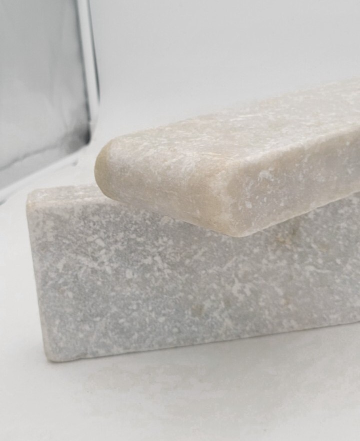 1pc Vintage White Limestone Bull Nose Pool Coping 4″ x 12″ x 1-1/2″ SB13