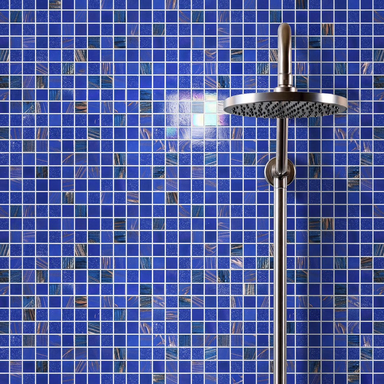 Iridescent Dark Blue Pool & Wall Tile – 11.5 Sqft, 10 Pcs