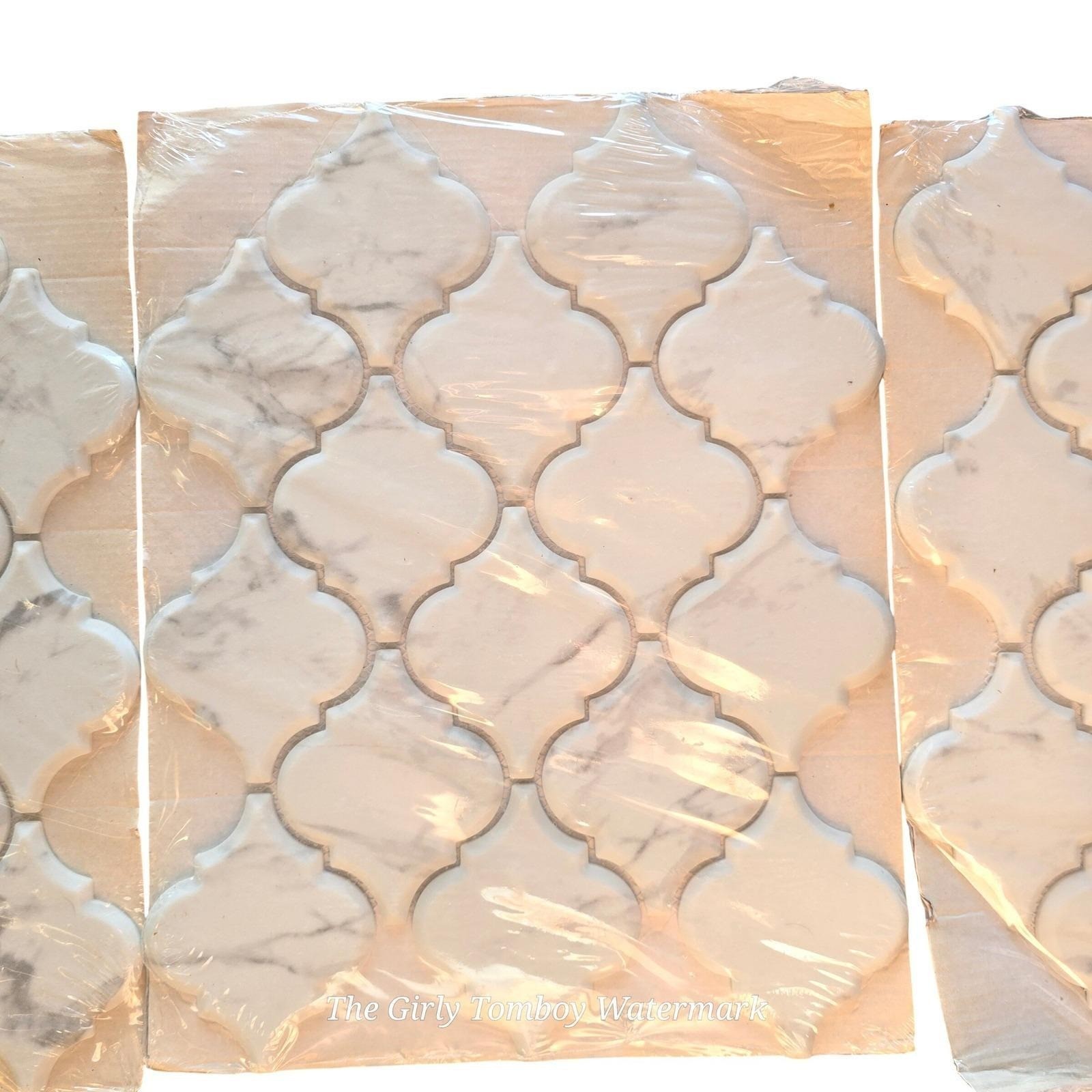 Satori Anatolia Recycled Glass Mosaic Arabesque Matte Tile Mercato Bianco