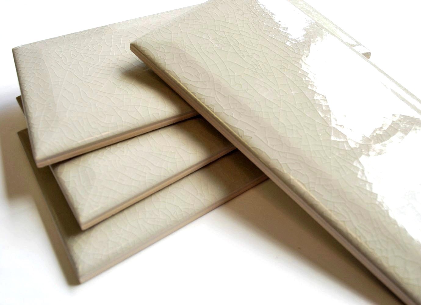3×6 Silver Crackled Glazed Glossy Beveled Subway Ceramic Tile Wall BOX OF 13 SF