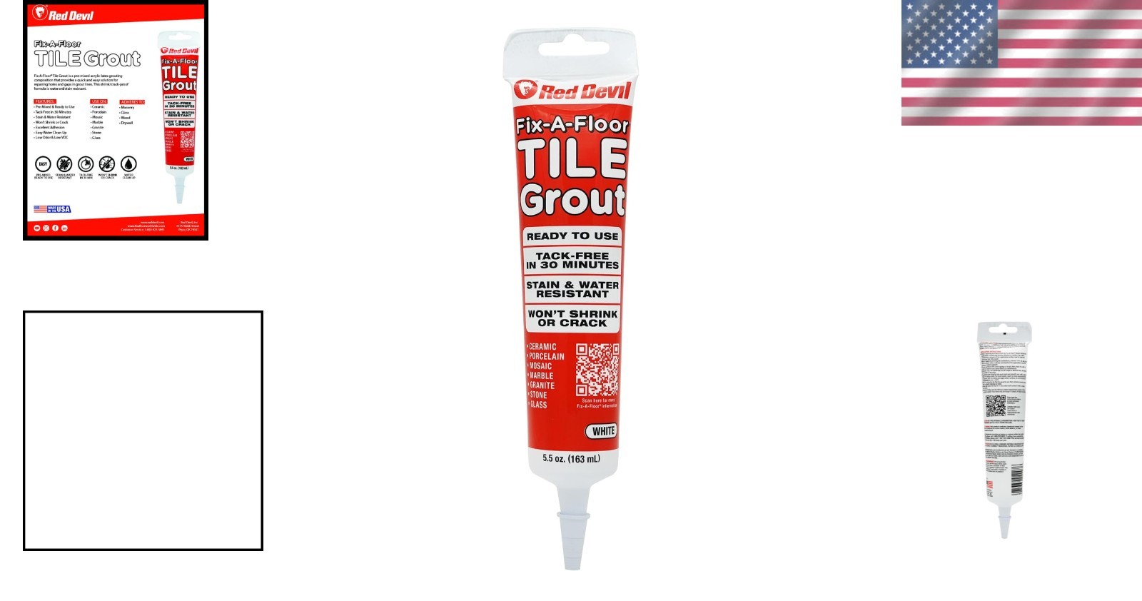 Versatile White Grout for Ceramic, Marble & More – 5.5oz Squeeze Tube