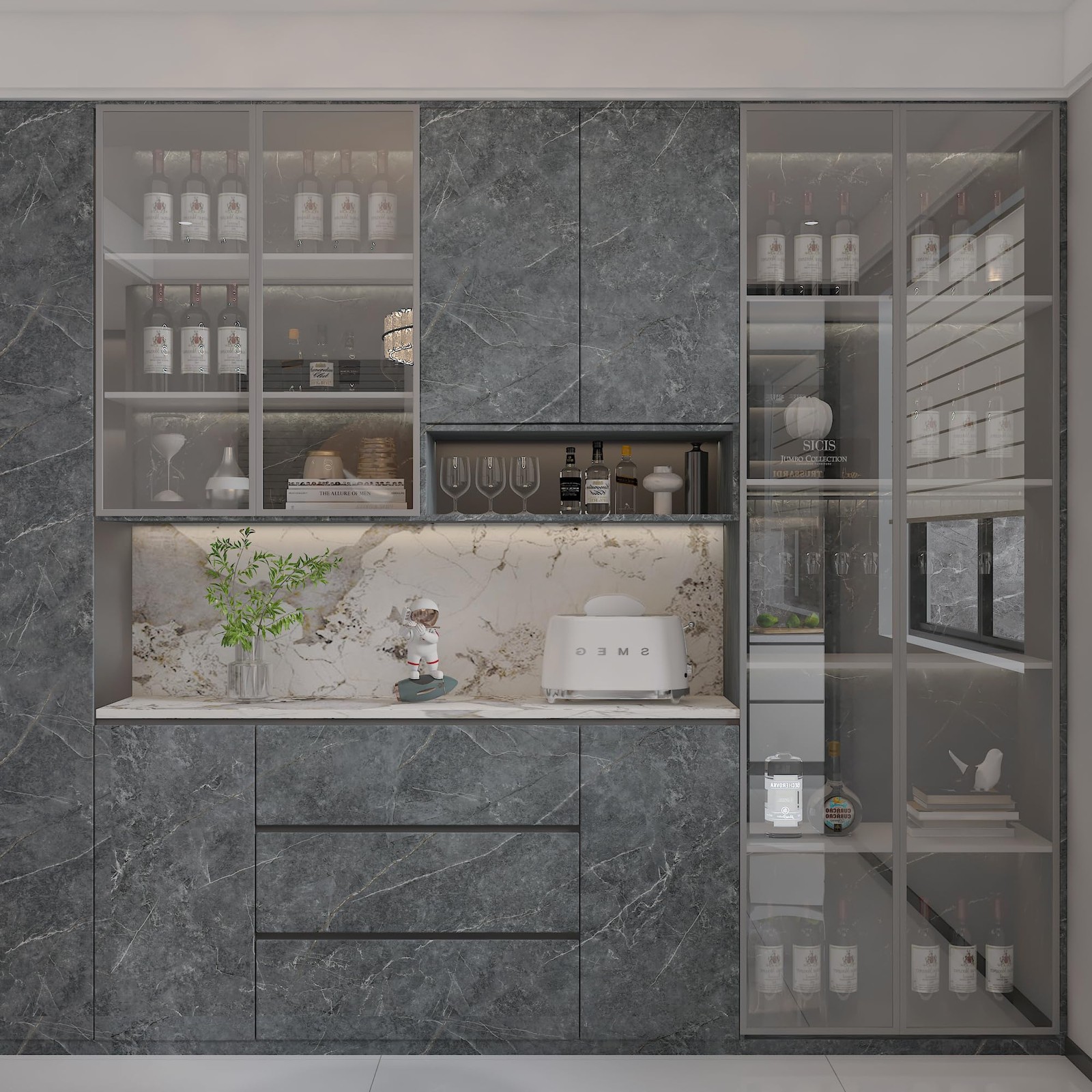 Grey Marble Peel and Stick Matte Flooring Waterproof Stick on Flooring 24″x19…