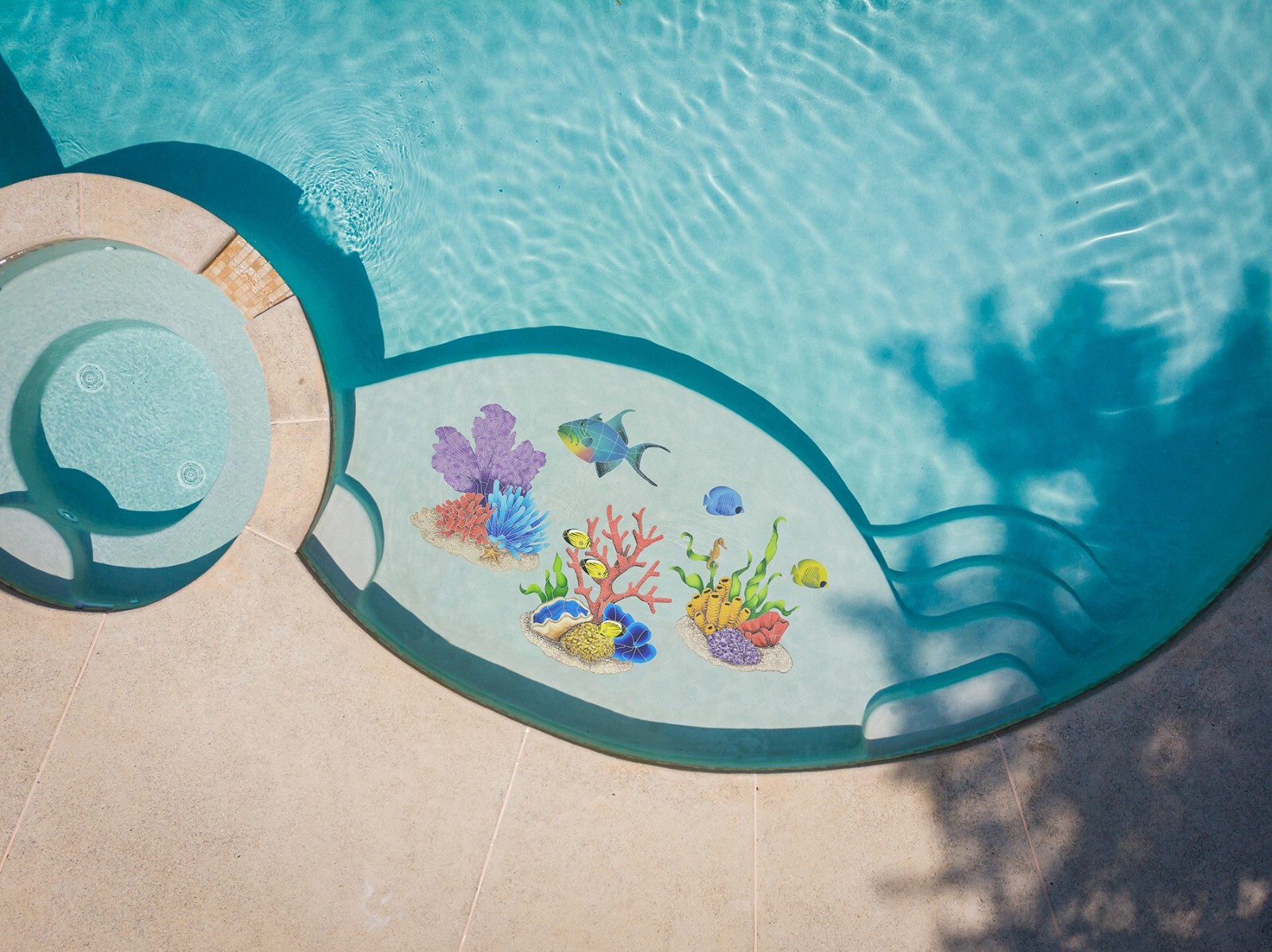 Coral Reef Accent Ceramic Swimming Pool Mosaic