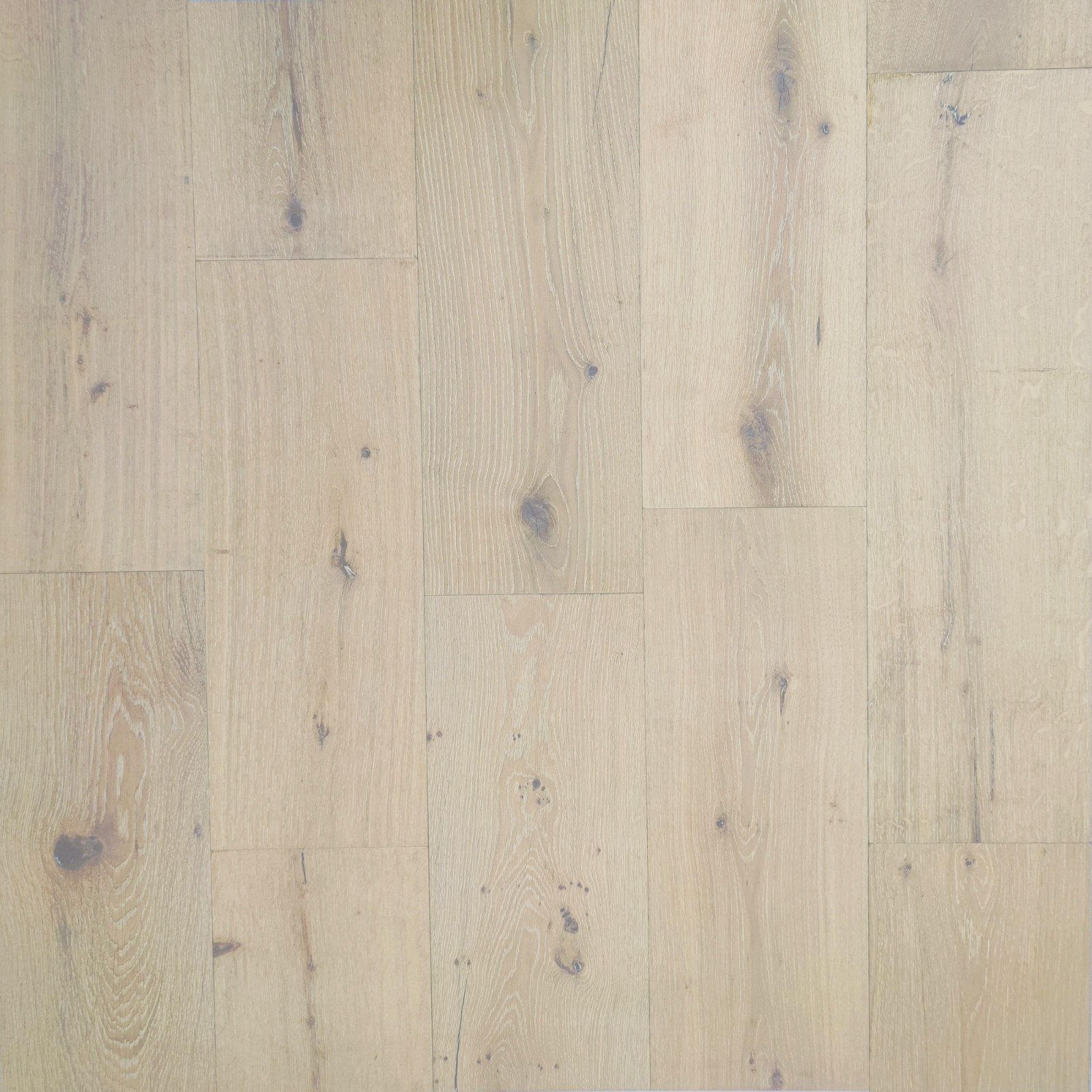 French Oak Flooring, Vintage White, Prefinished Engineered Hardwood, Sample
