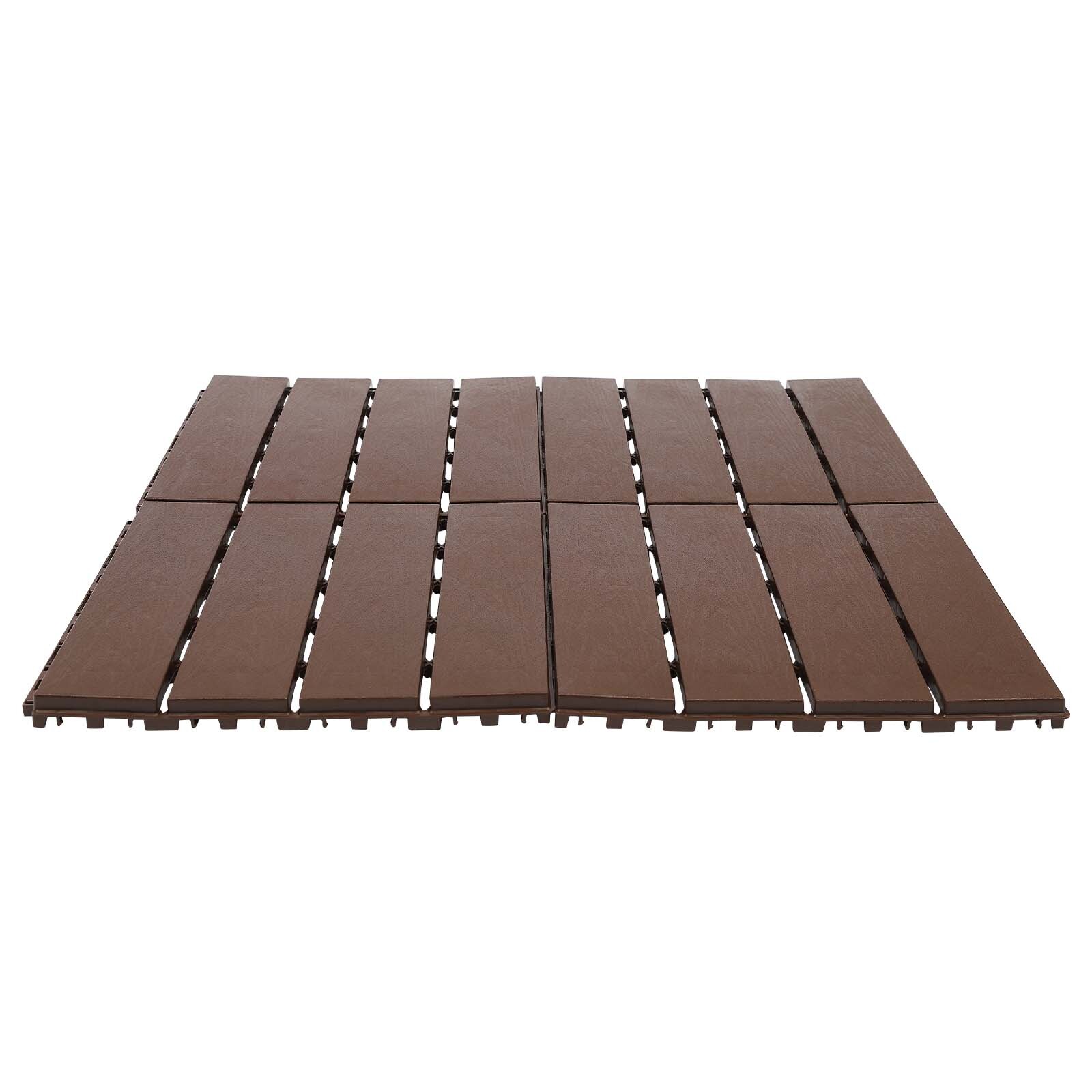 12Pcs Plastic Interlocking Deck Tiles 12×12 in Outdoor Patio Flooring Waterproof