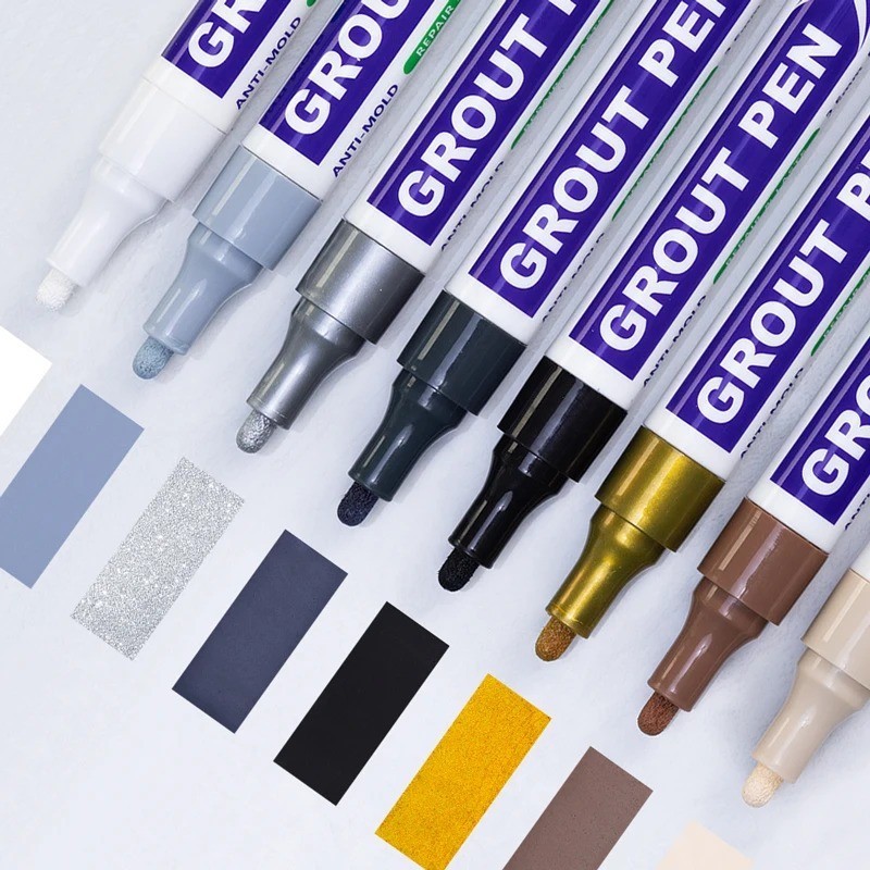 Grout Pen White Tile Paint Marker: Waterproof Tile Grout Colorant and Sealer Pen